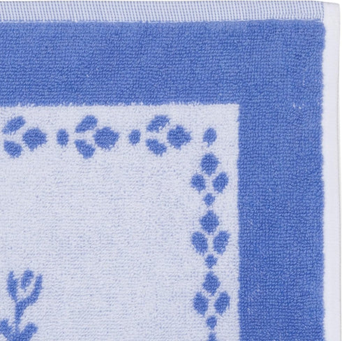 French Cotton Square Terry Towel, Lavande, 20 x 20 Inches, Lavender, White