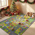 4x6 3-12 Merelax Kids Car Area Rug, Grey Green Area Road Rugs for Living Room Playroom Classroom Bedroom, Non Slip Kids