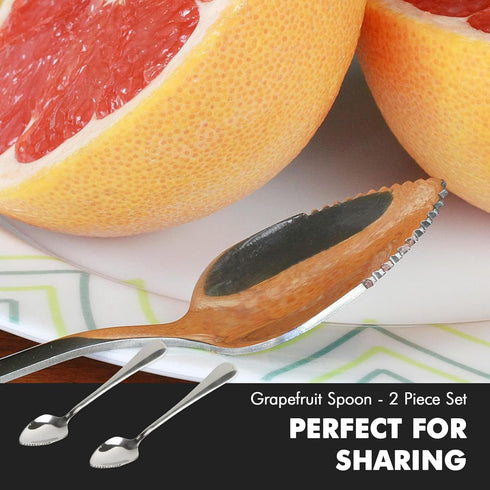 Chef Craft Select Serrated Grapefruit Spoon - 9 inch 2 piece set, Stainless Steel