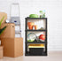 Gracious Living 4 Shelf Fixed Height Solid Light Duty Storage Unit, 12 x 24 x 48" for Home, Garage, Black