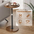 Asgolion Round Small Side Table, Adjustable-Height Drink Table, Pedestal Martini Stand, Weighted Base Cocktail Table