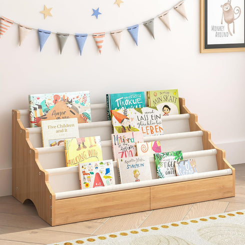 ELYKEN Toddler Bookshelf for Kids Rooms, Nursery Book Shelves with Open Forward