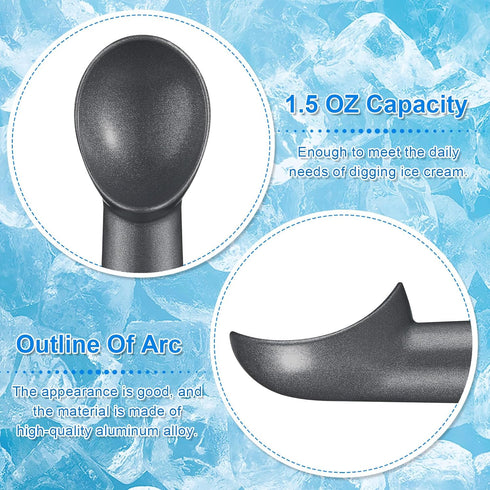 3 7 Inches Suclain Pieces Ice Cream Scoop Nonstick Anti Freeze Ice Cream Scooper with Comfort Handle Aluminum Alloy