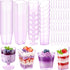 Funnymoom 300 Pack Clear Purple Mini Dessert Cups with Spoons 5oz 3oz Plastic