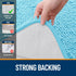 OLANLY Bathroom Rugs 30x20: Extra Soft Absorbent Chenille Bath Mats, Non-Slip, Quick Dry, Machine Washable Sky Blue