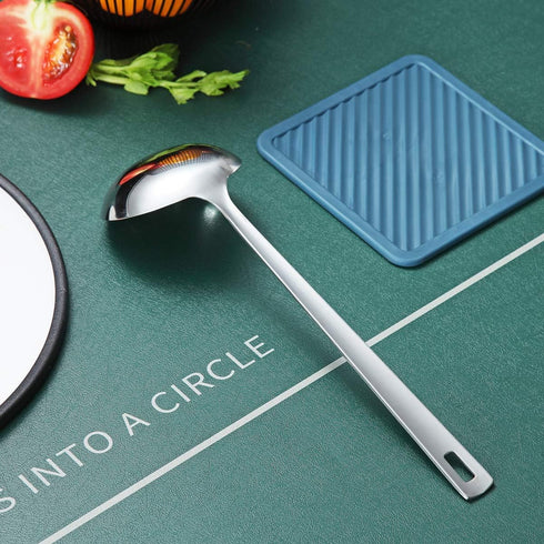 Berglander Stainless Steel Ladle - Cooking Kitchen Metal Soup Spoon, Non-Stick, Dishwasher Safe