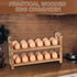 4 Layers/48-Hole, Countertop Wooden Egg Holder with Stackable Wood Egg Rack with Handle, Stores