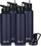 HASLE OUTFITTERS 40oz Stainless Steel Water Bottle, Vacuum Insulated Double Walled Leak Proof Sports Bottle with 2 Lids