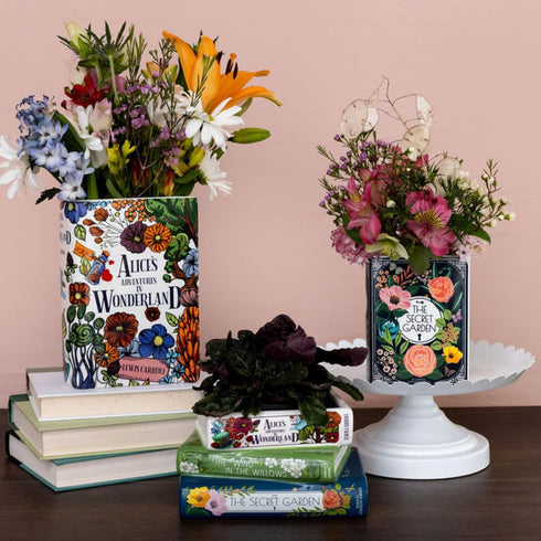 Steel Mill & Co Original Book-Shaped Decorative Vase, Ceramic Vases for Home Decor, Cute Bookshelf Decor, Unique Vase