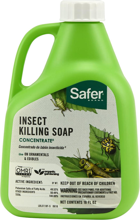 Safer 5118-6 Insect Killing Soap Concentrate - Insecticidal Soap for Plants -