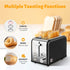 HealSmart 2 Slice Stainless Steel Toaster with Extra Wide Slot, 5 Shade Options, Bagel/Defrost/Cancel Functions, Black