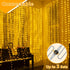 300LED 9.8ftx9.8ft, IP67 8 3 Ollny Curtain Lights Connectable Waterproof Outdoor Curtain String Lights with Remote