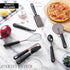 Country Kitchen 6 Pc Essentials Kitchen Stainless Steel Gadget Set Black Gun Metal with Soft Touch Black Handles for Cooking by Country Kitchen