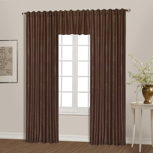 Starburst Window Curtain Panel, Chocolate - 54 by 63-Inch