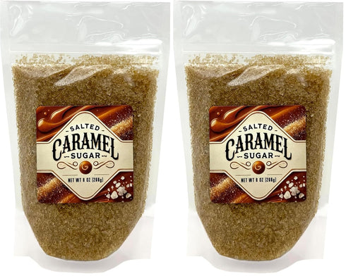 crait SALTED CARAMEL Flavored Sugar - 8 Ounce Resealable Bag Use in