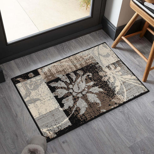 Superior Indoor Area Rug, Jute Backed, Modern Floral Patchwork Decor, 2' x 3', Perfect for Entryway, Office,