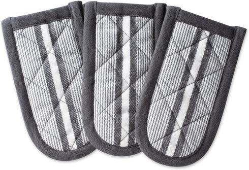 DII Double Strip Chef Kitchen Cooking & Baking Collection, 3 Piece Pan Handle Set, Mineral Gray, 6x3