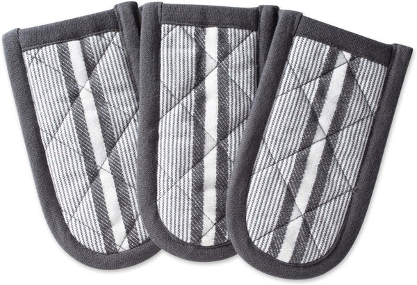 DII Double Strip Chef Kitchen Cooking & Baking Collection, 3 Piece Pan Handle Set, Mineral Gray, 6x3