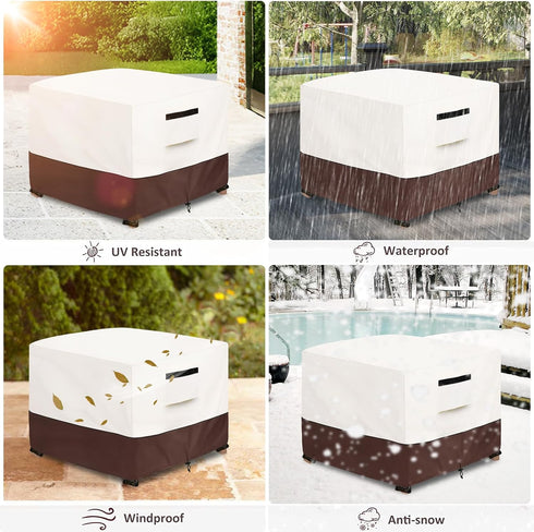 Cover,25W 25D 18H inch,Waterproof 3-Piece Set Patio Ottoman x x Square Patio Small Side Table Cover,Suitable
