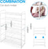 3-Tier Simple Trending Stackable Shoe Rack, Expandable & Adjustable Shoe Shelf Storage Organizer, Wire Grid, White