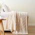 Battilo Cream Ivory Cable Knit Throw Blanket for Couch, Super Soft Warm Cozy Decorative Knitted Throw 50"x60"