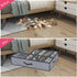 Onlyeasy Large Under Bed Shoe Organizer (12 Pairs x 2) with Metal Zipper, 2 Handles, Breathable, Linen-like Grey