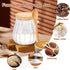 Quald 15oz Sugar Container with Bamboo Lid and Spoon,Sugar Bowl Glass Jar for Coffee Bar Accessories Coffee Canister