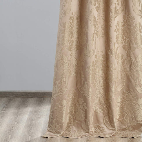 HPD Half Price Drapes Designer Damask Curtains, 96 Inches Long, Faux Silk Room Darkening (1 Panel)