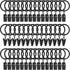 44 Pack Metal Curtain Rings with Clips, Drapery Clips with 1 in I D, Fits 6/8 in Curtain Rod, Black