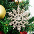 DearHouse 36Pcs Glitter Snowflake Ornaments for Christmas Party Decorations, 4 Inch Blush Gold