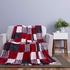 63x87, Tache Holiday Red Farmhouse Super Soft Micro Fleece Plaid Patchwork Plush Lightweight Dual-Sided Decorative