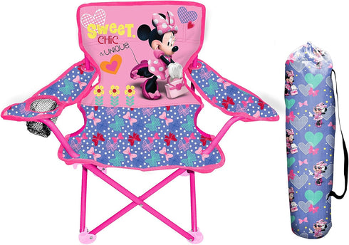 Kids' Minnie Mouse Foldable Camping Chair with Carry Bag - Portable & Fun