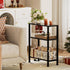 2-Tier Narrow Side Table for Small Space, Small End Table with Shelf Holder, Slim Nightstand, Skinny Snack Couch Table