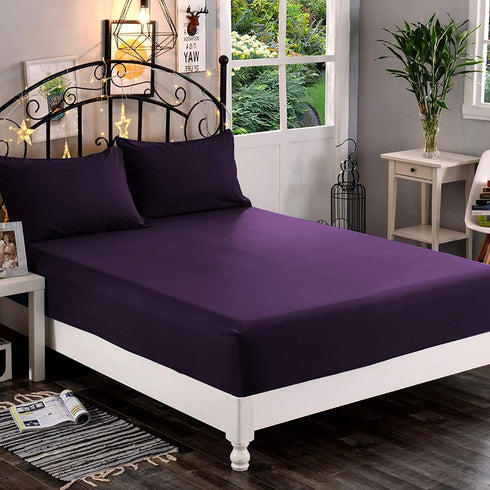 Elegant Comfort 1500 Premium Hotel Quality Fitted Sheet, Twin/Twin XL, Eggplant-Purple, Deep Pocket, Microfiber
