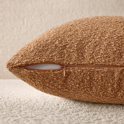 Pack 2, 12 20 Inch, Cozy EMEMA of x Textured Boucle Throw Pillow Covers Soft Accent Solid Cushion Cases Decorative