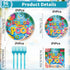 Summer 24 Bye Bye School Hello Pool Party Plates Napkins Forks, End of School Year Party Decorations, Disposable Pool