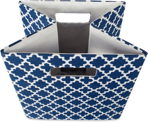 DII Hard Sided Collapsible Fabric Storage Container, 13x13x13, for Nursery, Offices, & Home Organization, Nautical Blue