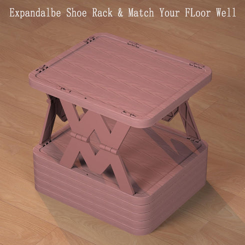 6 Closet, Shoe Rack, Tier Shoe Organizer Fake Wood Pattern, Foldable Small Shoe Storage Space Saving, Collapsible Shoe