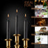 Straight Black Candlesticks Pack of 8, 6" Coated Black Unscented Candles for Halloween, Wedding, Home Decoration