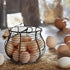 LINCOUNTRY. Countertop Farmhouse Wire Egg Baskets for Gathering Fresh Egg With Handle, Round Metal Chicken Egg