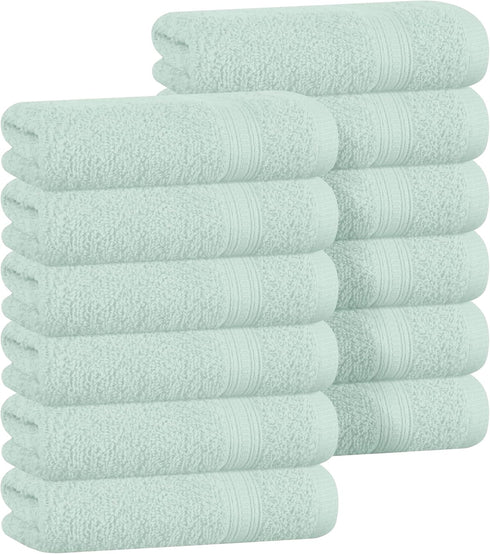 BOUTIQUO Ultra Soft Cotton Washcloths, Contains 12 Piece Face Cloths 12x12 inch,