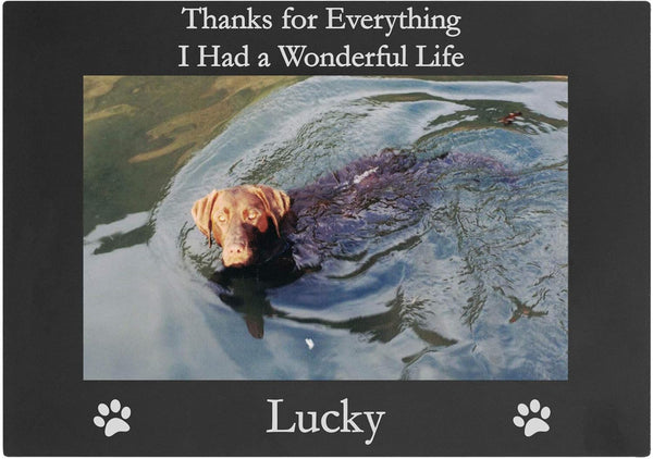 Thanks for Everything I Had a Wonderful Life - Custom Dog Engraved Anodized Aluminum Hanging/Tabletop Memorial Photo