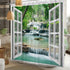 Baocicco Nature Landscape Shower Curtain Summer Forest River Jungle Waterfall Lake Window Scenery Shower Curtains Decorative for Bathroom Waterproof Fabric Shower Curtain with Hooks 72x72 Inches by Baocicco