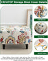 Bottom,56 CRFATOP Ottoman Chair Cover Large Ottoman Chair Slipcovers Solid Rectangle Storage Stool Cover Stretch
