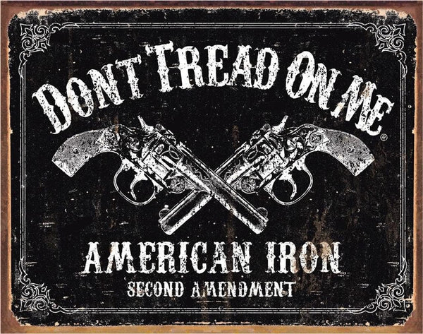 Don't Tread On Me - American Iron Tin Sign by Desperate Enterprises, Nostalgic Vintage Metal Wall Decor, Made in USA