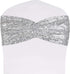 SquarePie Pack of 10 Sequin Chair Sashes, Silver Sparkling Decorative Bands for Wedding Banquet Party Decor