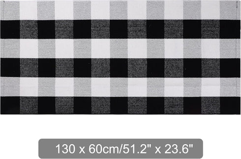 uxcell Buffalo Check Rug, 51"x24", Plaid Outdoor Layered Door Mat for Front Porch/Runner/Bedroom/Kitchen