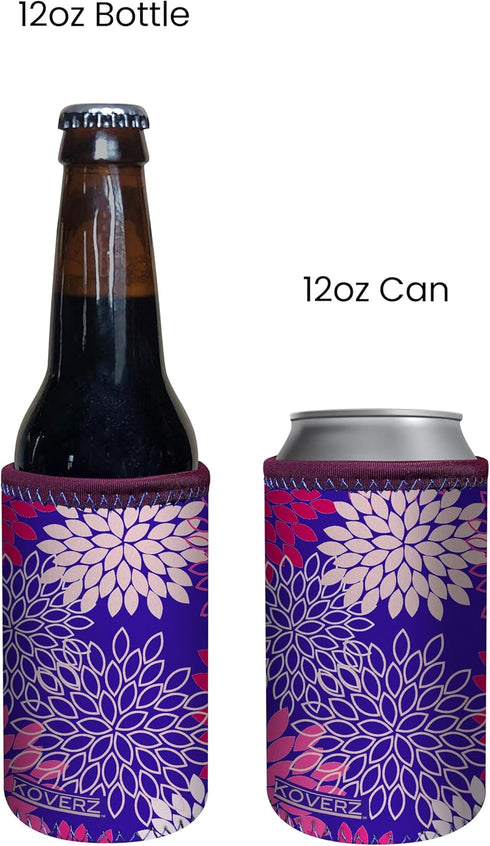 8-12 Oz, Koverz Neoprene Insulated Bottle Sleeve, Fits Small Size, Hibiscus