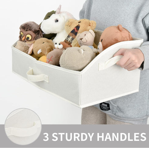 GRANNY SAYS Shelf Storage Baskets, Clothes Storage Bin, Organizer and Storage Bins, Jumbo Trapezoid Boxes, Pearl White,