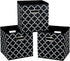 Set of 3 Fabric Cloth Storage Bins, Foldable Cube Organizer with Dual Handles, Black Light for Home Bedroom Storage